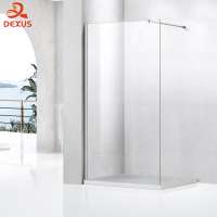 Dexus DE-5007 Corner Fixed Tempered Glass Walk-in Shower Screen With Acrylic Tray