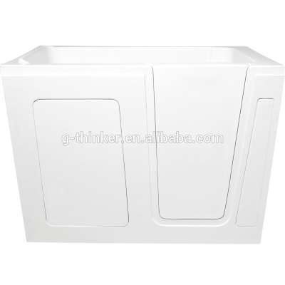 Big large small corner bathroom mini 55 52 48 inch square plastic sitting indoor hot bath tub bathtub shower combo for display